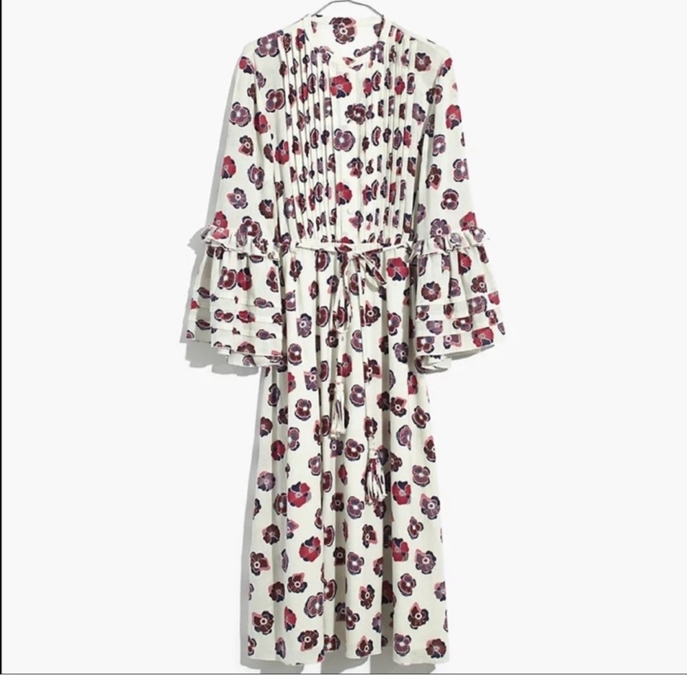NWOT Madewell x Karen Walker Floral Fantasia Ruffled Cotton Midi Dress Women’s 6 - Picture 4 of 16